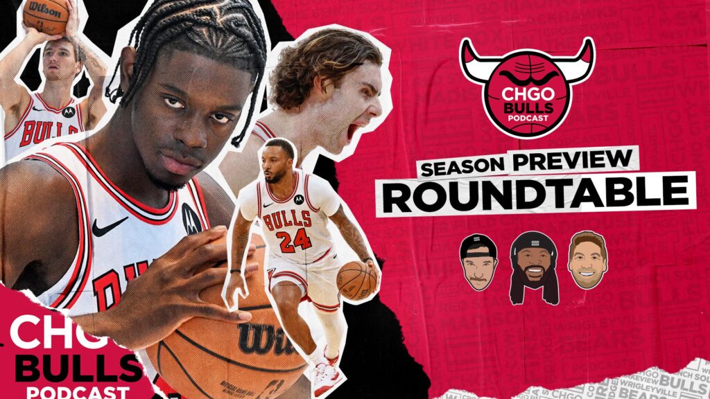 Bulls' Caleb Wilson, Josh Giddey, Matas Buzelis and Norm Powell