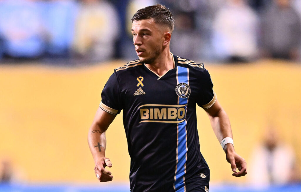 Kai Wagner advancing the ball for the Philadelphia Union