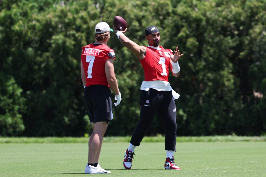Eagles OTA updates and thoughts: Defense shines with 4 INTs (and 2 off  Jalen Hurts); Isaiah Rodgers stands out - PHLY Sports