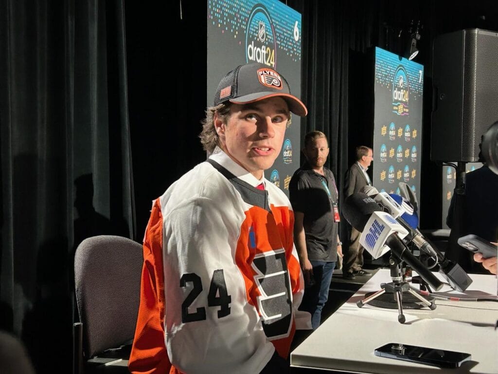 Flyers trade down, select center Jett Luchanko at No. 13