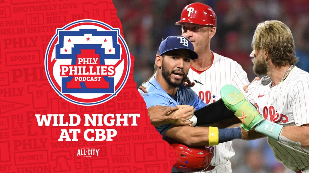 PHLY Phillies Podcast: Cal Stevenson & Trea Turner lead Phillies 5 run 8th inning rally over Rays | Benches Clear!