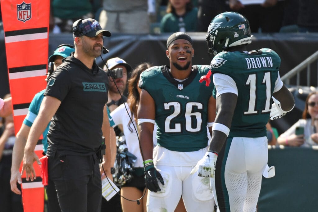 Eagles notes: Saquon Barkley explains why A.J. Brown is the team’s best player, the Zack Baun-T.J. Watt connection, Jake Elliott keeps kicking