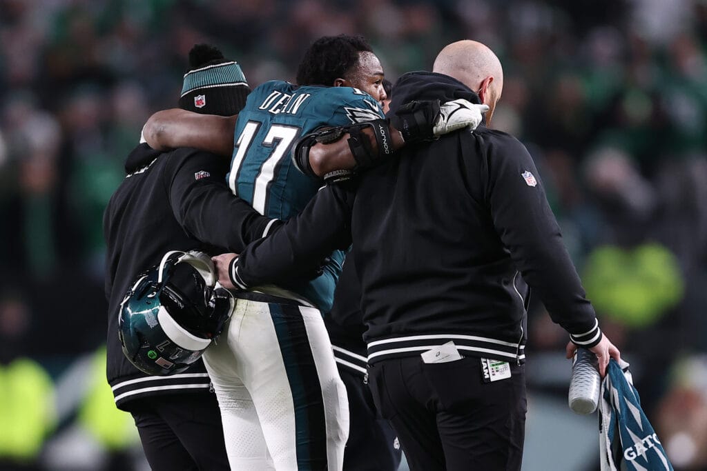 Eagles LB Nakobe Dean out vs. Packers with a knee injury