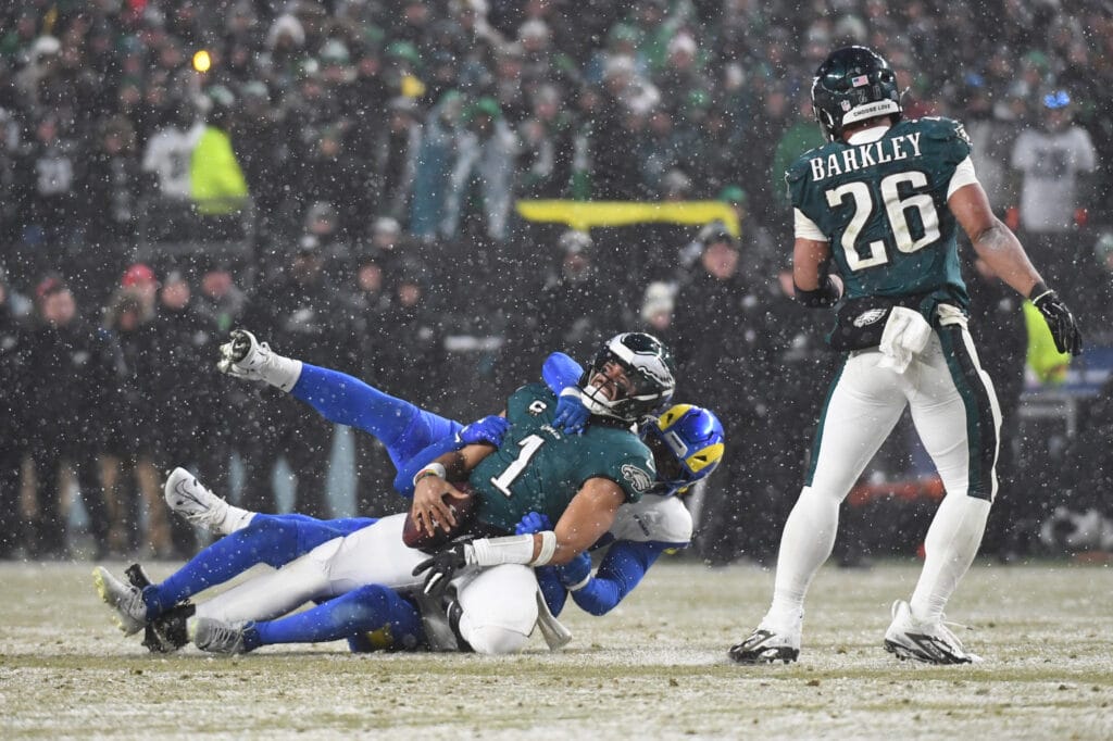 Eagles updates, thoughts, buzz: Jalen Hurts’ status, 5 award finalists, Saquon Barkley’s most memorable TD