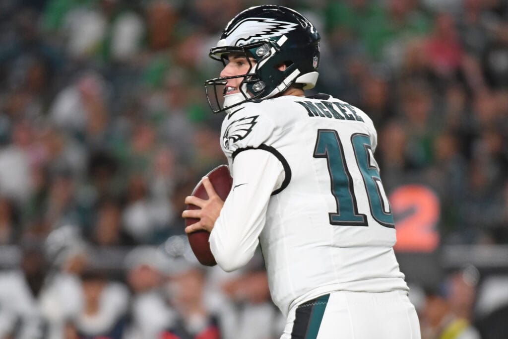Bowen: Eagles’ Tanner McKee made history — you could look it up, and in fact, I did