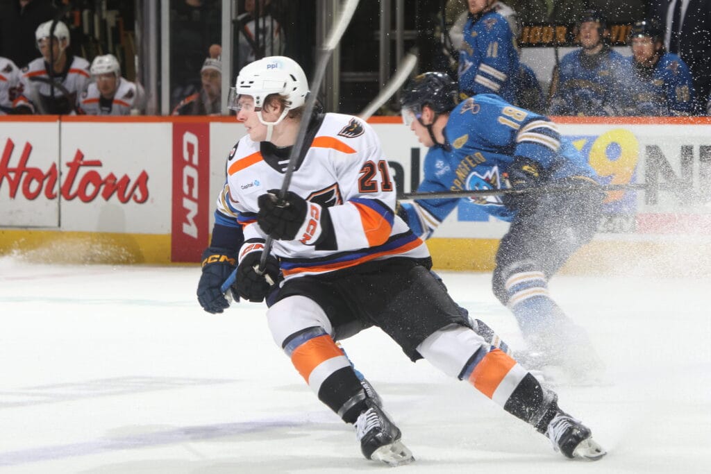Phantoms report: Alex Bump back in the lineup, Phil Tomasino makes his debut