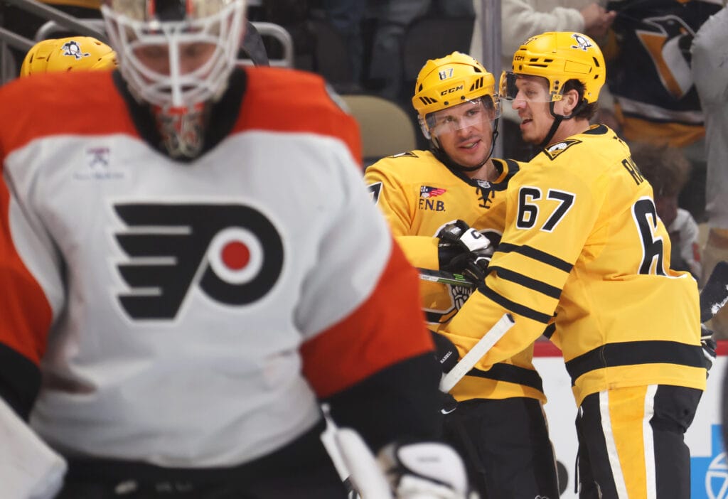 5 observations: Losing streak continues for Flyers as Penguins chase Ersson, roll to 6-3 victory