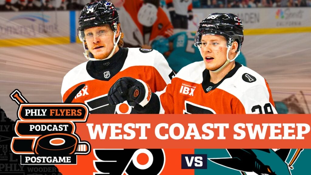 Tippett, Vladar lead Flyers to California SWEEP, beat Celebrini’s Sharks | PHLY Flyers Podcast