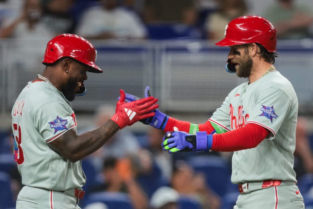 Bryce Harper and Adolis Garcia are two of five Phillies hitters clicking at the same time.